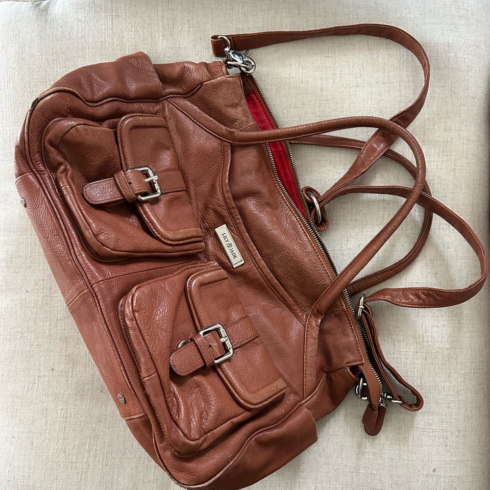 “The Elizabeth” Tan Leather Shoulder Bag